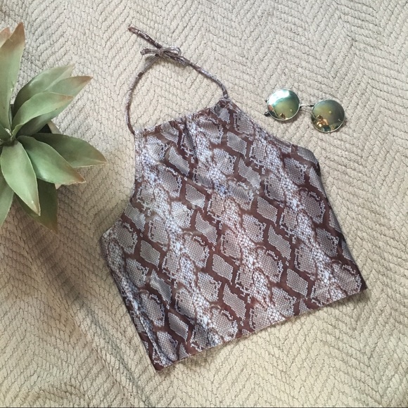 Tops - 🔮90’s Style Python Print Halter Top NWOT